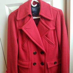 Red Pea Coat, American Eagle, size M